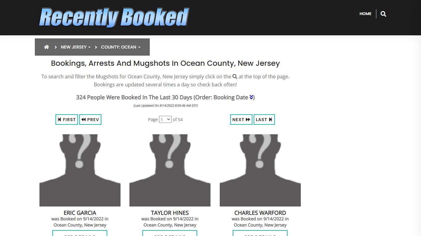 Bookings, Arrests and Mugshots in Ocean County, New Jersey